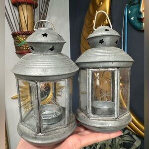 Vintage Celestial Tea Light Lantern Set